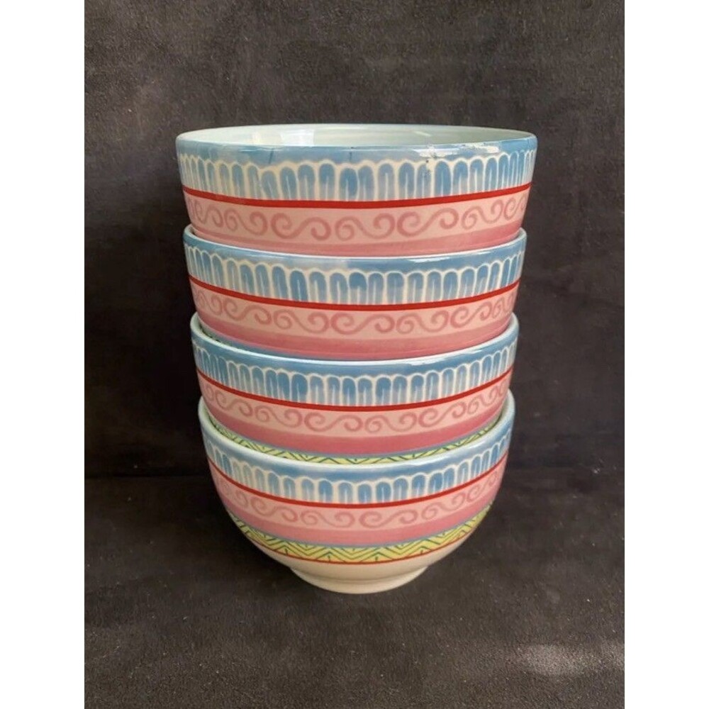 Set Of 4 Euro Ceramica 5.5 Inch Cereal Or Soup Bowls
